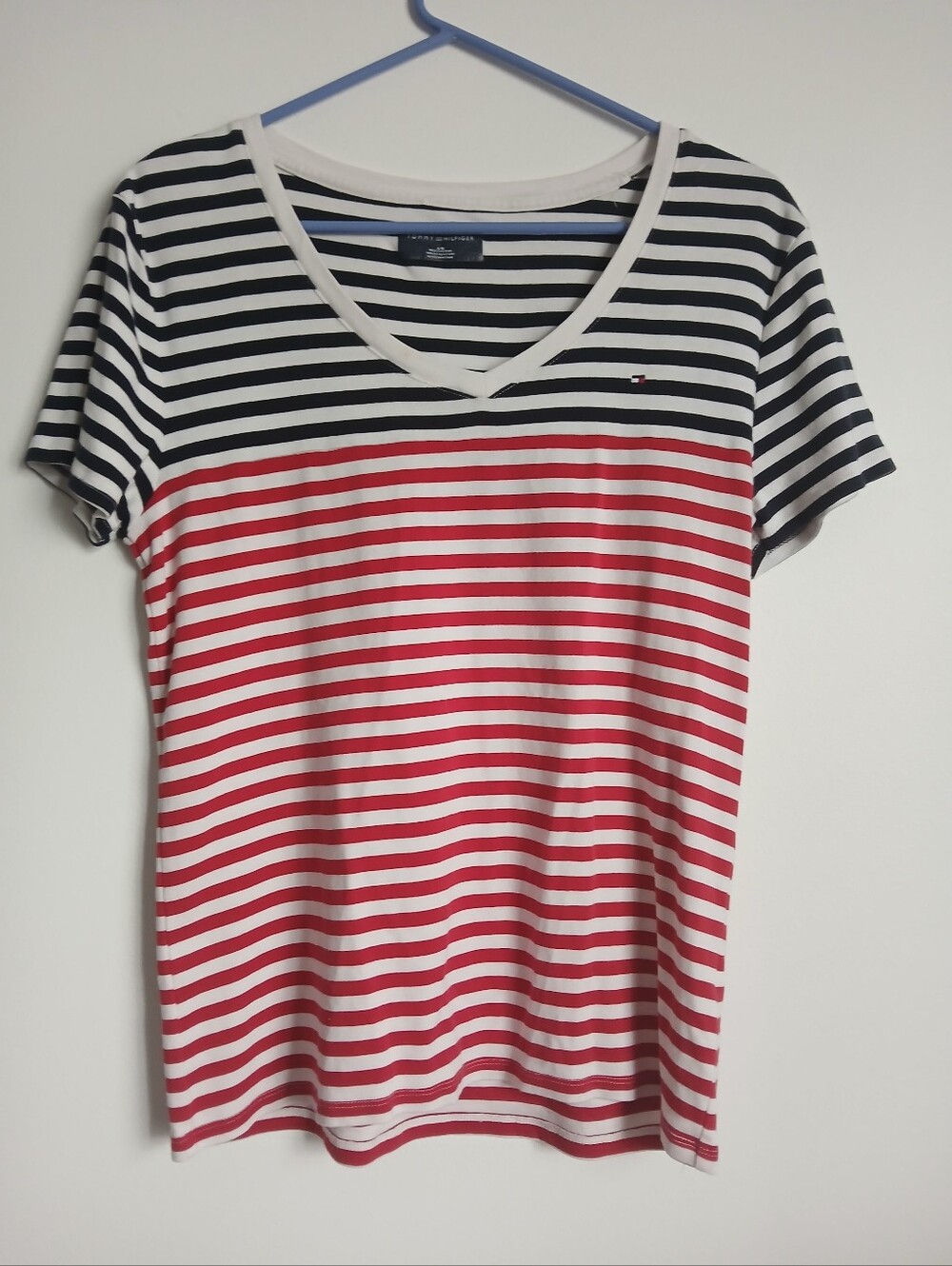 Tommy Hilfiger Striped Cotton Top Size Large